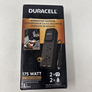 Duracell DRINVPS175 Black Portable Power Inverter - 175 Watt